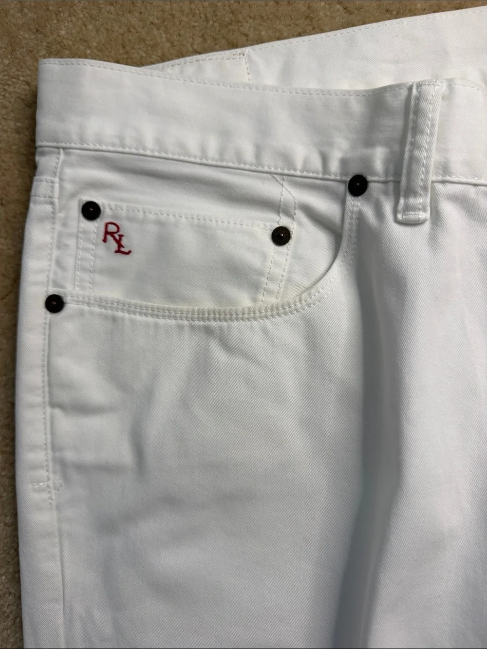 Polo by Ralph Lauren Men's White Straight Jeans